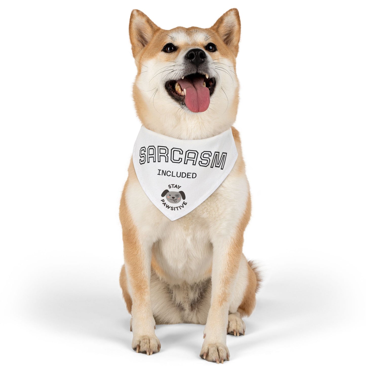 Sarcastic Pet Bandana Collar - Stay Pawsitive Dog Accessory, Funny Pet Gift, Canine Fashion, Cute Dog Apparel
