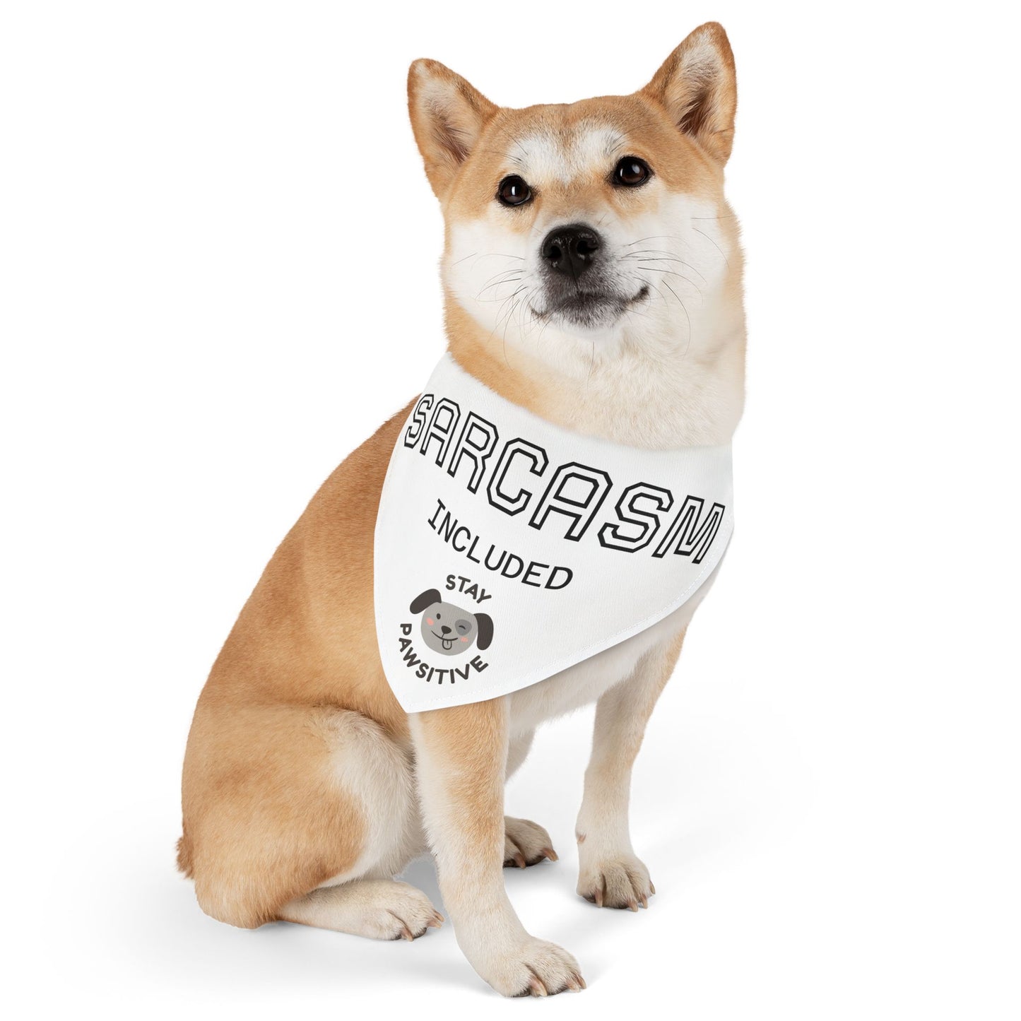 Sarcastic Pet Bandana Collar - Stay Pawsitive Dog Accessory, Funny Pet Gift, Canine Fashion, Cute Dog Apparel